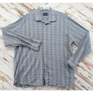 Calder Carmel Shirt Mens XL Blue Check Long Sleeve Limited Ed 1/150 Handmade